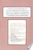 A Translation from Pavan Into English of Angelo Beolco's Parlamento de Ruzante, Qual Giera Sto in Campo