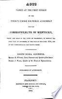 Acts Passed at the ... Session of the General Assembly for the Commonwealth of Kentucky