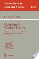 Algorithmic Number Theory