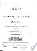 An Index to the Statutes at Large