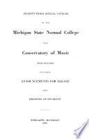Annual Catalog of the Michigan State Normal College for ...
