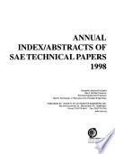 Annual Index/abstracts of SAE Technical Papers