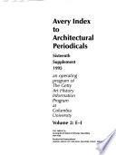 Avery Index to Architectural Periodicals, 1995