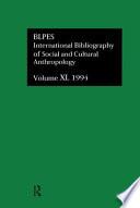 Bibliographie Internationale D'anthropologie Sociale Et Culturelle 1994