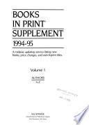[Books in print / Supplement ] ; Books in print : BIP ; an author-title-series index. Supplement