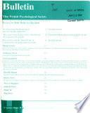 Bulletin of the British Psychological Society