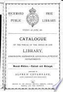 Catalogue of the Whole of the Books in the Library