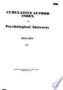 Cumulative Author Index to Psychological Abstracts