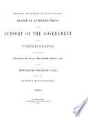 Digest of Appropriations for the Support of the Government of the United States on Account of the Service of the Fiscal Year Ending ... and of Deficiencies for Prior Years ; Made by the ... Session of the ... Congress