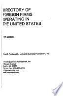 Directory of Foreign Firms Operating in the United States