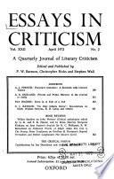 Essays in criticism