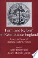 Form and Reform in Renaissance England