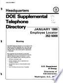 Headquarters DOE Telephone Directory