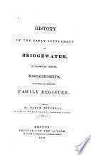History of the Early Settlement of Bridgewater