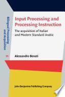 Input Processing and Processing Instruction