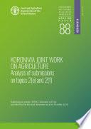 Koronivia Joint Work on Agriculture: Analysis of submissions on topics 2(e) and 2(f)