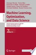 Machine Learning, Optimization, and Data Science