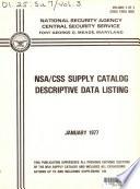 NSA/CSS supply catalog descriptive data listing