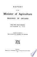 Ontario. Canada. Department of Agriculture. Annual Report