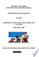 Performance Audit Report on the Ministry of Basic Education, Sport and Culture