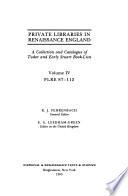 Private Libraries in Renaissance England: PLRE 87-112