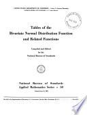 Tables of the Bivariate Normal Distribution Function and Related Functions