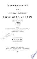 The American and English Encyclopædia of Law