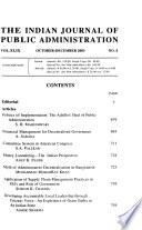 The Indian Journal of Public Administration