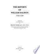 The Reports of William Dalison, 1552-1558
