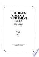 The Times Literary Supplement Index, 1902-1939