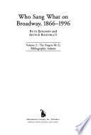 Who Sang what on Broadway, 1866-1996: The singers (L-Z)