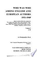 Who was who Among English and European Authors, 1931-1949